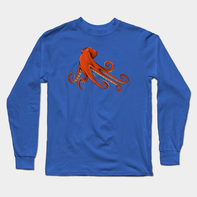 Octopus, octopus illustration, octopus drawing, octopus artwork Long Sleeve T-Shirt by Akman